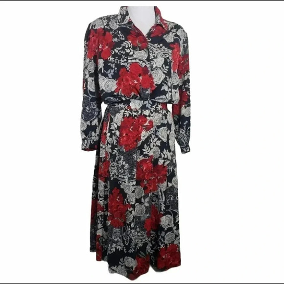 Vintage Koret petites 12 red/black/white 2 pcs‎ skirt + blouse set - Picture 2 of 7